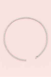Round Shape Moissanite 925 Silver Tennis <b>Necklace</b> Dainty <b>Statement</b> Elegant Anniversary Engagement Party Jewelry Gift Style - Product Image 4