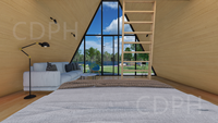 Villa de Luxe Modulaire en A, Isolation Thermique, Préfabriquée, Petite Maison Triangle pour Appartement, Cottage Préfabriqué