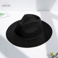 Shinehats 2023 OEM Sombreros de Paja Fedora de Lujo con Ala Ancha Personalizados al por Mayor Unisex para Adultos Panamá Verano Playa Viajes Casual