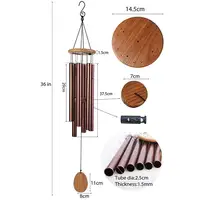 Aluminum Tube Wind Chime with Wooden Top and Garden