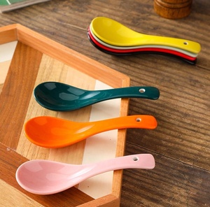 Cao cấp Trung Quốc sứ thìa đặt cho gạo Noodle Ramen súp handmade hồng gốm cho Nhà máy cung cấp và quà tặng - Product Image 5