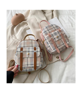 Mochila a Cuadros de Moda <span class=keywords><strong>2021</strong></span>, Linda Mochila Pequeña Portátil para Chicas, Bolso de Hombro Pequeño y Colorido para Mujer - Product Image 1