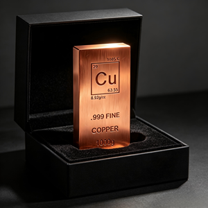 Barra de cobre de 1000 g, 999 de pureza, grado de inversión, barra de cobre sólido. - Product Image 1