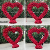 Décoration de demande en mariage, arche de mariage en forme de cœur, arche de roses en forme de cœur, fleurs pour demande en mariage, fleurs en forme de cœur pour mariage