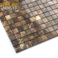 Mosaïque de marbre Premium Dark Emperador pour revêtement, aménagement intérieur, façade, décoration, mur d'accentuation pour devanture de magasin, salle de bain et cuisine
