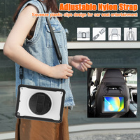 Étui pour tablette transparent robuste antichoc en TPU durable pour iPad 10.2 pouces 7e 8e 9e housse hybride robuste avec support en bandoulière
