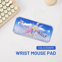 Tapis de souris transparent personnalisé de dessin animé, design cristal, tapis de souris de jeu, repose-poignet en gel, forme de soda, pour la maison et le bureau