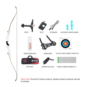 Portable Set Archery Hunting Competition F1 Takedown Wooden Riser Easy Install 38Lbs Tag Equipment Recurve Bow And Arrow Set