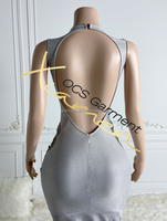 Ocstrade Robe de Bal Longue Scintillante de Luxe sans Manches avec Strass Argentés, Haute Qualité, Élégante Robe de Soirée 2025