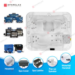 อ่างอาบน้ำร้อนสปาจากุซซี่กลางแจ้งพร้อมฝาครอบ - Product Image 6