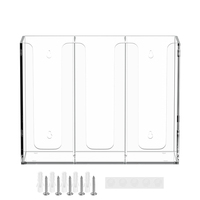 Support mural/autoportant personnalisé en acrylique poli léger pour couvercles de tasses, distributeur de tasses en plastique à 3 compartiments, boîte de rangement