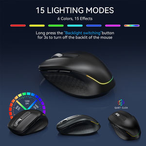 Ensemble clavier et souris sans fil 2,4 G avec rétroéclairage RGB, rechargeable, pour ordinateur, Mac, ordinateur portable - Product Image 6