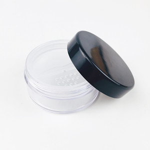 Individuell Bedruckte 10g 20g Lose Puder-Dosen mit Drehbarem Siebdeckel und Schraubverschluss aus Kunststoff Schwarzer Puderpuff - Product Image 4