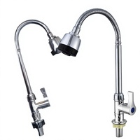 Robinet de cuisine en plastique ABS, eau froide uniquement, à poser sur comptoir, rotation 360° °   Robinet de cuisine rotatif