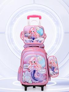 Mochila <span class=keywords><strong>con</strong></span> <span class=keywords><strong>Ruedas</strong></span> de Dibujos Animados para Niña, Maleta Infantil <span class=keywords><strong>con</strong></span> <span class=keywords><strong>Ruedas</strong></span>, Mochila <span class=keywords><strong>con</strong></span> <span class=keywords><strong>Ruedas</strong></span> para Niños, Juego de 3 Piezas de Mochilas Escolares - Product Image 4