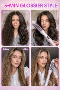 Brosse Chauffante Ronde à Vapeur Ionique pour Coiffage Volumisant, Anti-Frisottis, Boucles, Usage Professionnel en <span class=keywords><strong>Salon</strong></span>, Double Tension, Vente en Gros - Product Image 5