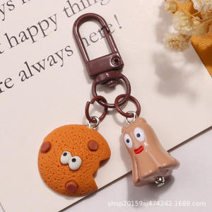 Nouveau Porte-clés Créatif en Acrylique Thème Alimentaire, Pendentif Cookie, Accessoires Mignons de Dessin Animé Mini Monstre, Décoration pour Étui d'Écouteurs Q1400 - Product Image 6