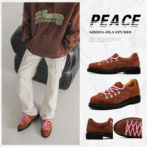 Zapatos de plataforma de mocasines Derby de alta calidad <span class=keywords><strong>Unisex</strong></span>, logotipo personalizado, punta redonda grande, vestido de acero, Oxfords, característica transpirable - Product Image 1