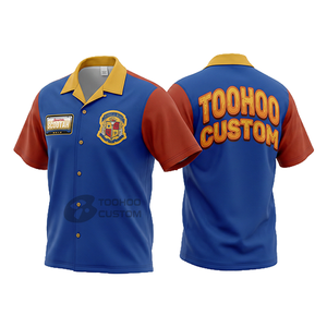 Sports High Quality Custom Logo Printed 3D Embroidery Short Sleeves <b>Bowling</b> Shirts 100% Polyester Unisex Breathable Shirts - Product Image 3