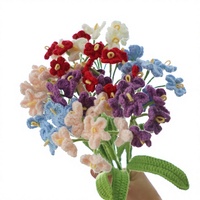 Fleurs artificielles multicolores en crochet, motif mignonnonne, pour cadeaux de mariage, fleurs éternelles, décorations d'intérieur, transfrontalier