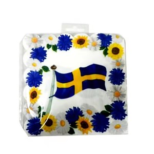 Servilletas de Papel Biodegradables con la Bandera de Suecia, 6.5x6.5 Pulgadas, Diseño de Flores, para Fiestas, Decoración de Mesa - Product Image 3