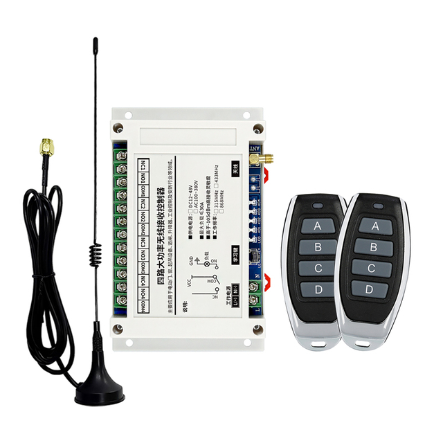 12V DC24V 4 Channel 30A Industrial Remote Control Switch Garage Door Remote Control 433mhz