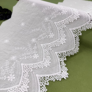 ERKOUMI Elegante Cinta de Encaje de Algodón Bordado de 28 CM de Grosor, Encaje Guipur para Tela Nupcial, Bricolaje, Dobladillo de Cortinas de Sofá, Vestidos Infantiles - Product Image 1