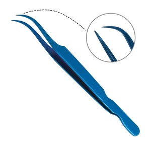Pince à épiler pour extensions de cils en forme de L à 45/90 degrés, sans fibres, couleur rose diamant, pour volume, marque privée - Product Image 5