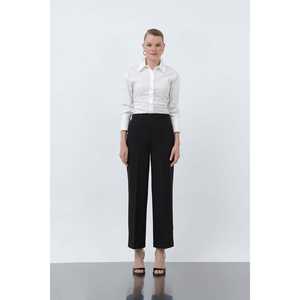 กางเกงทรงตรงสำหรับผู้หญิง สีกรมท่า รุ่น 18243PNT กางเกงขากว้างเอวสูงสำหรับใส่ทำงาน - Product Image 3