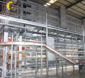 Cages à poulets à étages multi-niveaux Jinmuren pour fermes avicoles domestiques, poulaillers en matériau galvanisé, faciles à assembler - Product Image 1