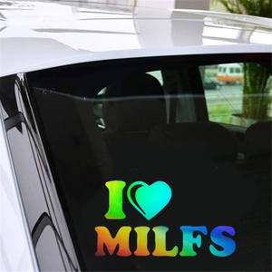 Calcomanía Divertida con la Frase 'I Love Milfs', para Ventana de Auto, Puerta, Parachoques, Laptop, Motocicleta, Vinilo, Regalo, Calcomanías Recortadas, Vidrio de Ventana de Laptop - Product Image 1