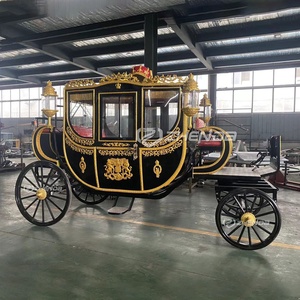 Carruaje de Caballos Negro Eléctrico de Lujo, Carruaje Real Tirado por Caballos, Transporte Especial, Vagoneta para Bodas, Carruaje de Caballos en Venta - Product Image 6