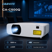 Projecteurs laser CAAVITS 5000 5500lm Costa 3LCD 4K avec haut-parleurs intégrés, pour conférences et grandes salles, avec déplacement de l'objectif et projection à 360 degrés, OEM
