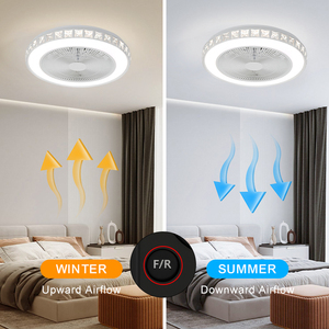 <span class=keywords><strong>Ventilateur</strong></span> de plafond LED chinois avec télécommande, température tricolore, construction en ABS + métal, ventilateurs de plafond bas pour chambre à coucher avec lumières - Product Image 4