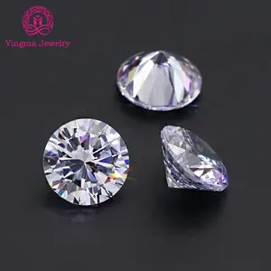 Machine Cut 1mm to 10mm Gemstones White 5A Round Shape Hearts And Arrows Cut Zircon Loose CZ Stone Cubic Zirconia For Jewelry