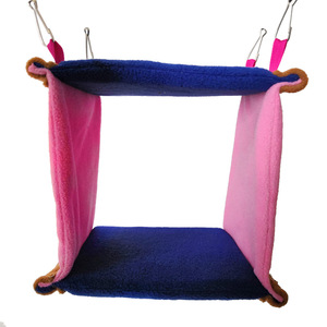 <span class=keywords><strong>Hamac</strong></span> Parrot Sunbeam-Nid d'oiseau confortable avec design <span class=keywords><strong>triangulaire</strong></span> épaissi isolé, tente à cylindre tunnel de nid chaud et en coton - Product Image 2