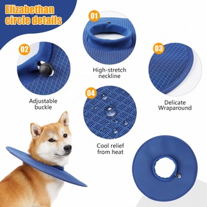 Collar Isabelino de Malla de Poliéster para Perros, Ajustable con Hebilla, Refrescante, Antilamido, Cono de Recuperación para <span class=keywords><strong>el</strong></span> Cuidado de Heridas en Verano, Tallas S/M/L/XL para Perros - Product Image 2