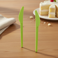 Ensemble de couverts jetables écologiques biodégradables Greenday CPLA de 6,5 pouces avec couteau, fourchette et cuillère pour restaurants, certifié BPI