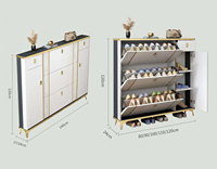 Meuble de rangement de luxe moderne ultra-fin pour entrée de maison, grande capacité, armoire à chaussures pour porche