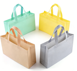 250 pièces/paquet, 13,8x9,8x3,9 pouces, sac de shopping promotionnel durable réutilisable en tissu non tissé laminé, grande taille, poignées épaisses - Product Image 2