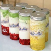 Vaso de Plástico PET de Boca Ancha para Bebidas Frías, para Leche, Jugo, 500 ml, 650 ml, Desechable, para Llevar, Botellas de Té de Burbujas Boba, 16 oz, 22 oz