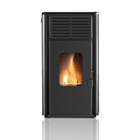 Foyer à puissance thermique de style moderne utilisable à l'intérieur et à l'extérieur avec ventilateur pour poêle à granulés