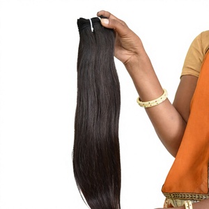 Wholesale 100% Indian Single Donor Raw Virgin Unprocessed Temple Weave Bundles Deep Wave <b>Cheap</b> Price Straight Texture Human Hair - Product Image 1