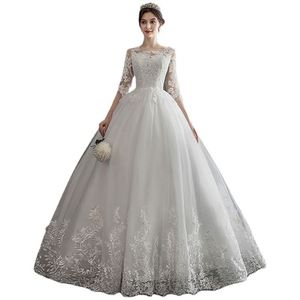 <b>Long</b> <b>Sleeve</b> Lace A-Line V-neck <b>Wedding</b> <b>Dress</b> Bride French <b>Simple</b> Petite Slimming Maternity Plus Size Floor-Length - Product Image 5