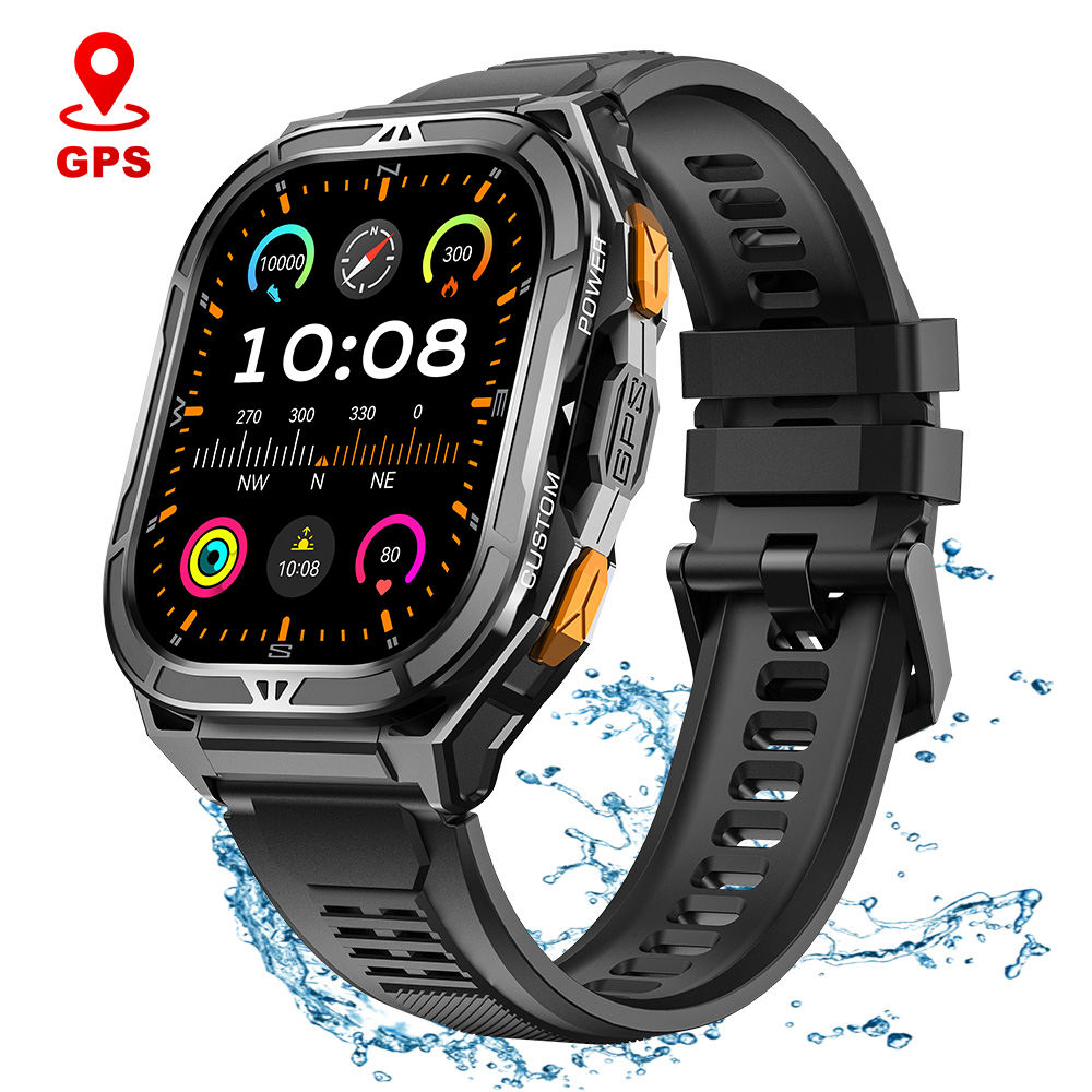 2026 X5 Men Smart Watch GPS 1.96Inch AMOLED BT Call 50M Waterproof Compass 100+ Sports Modes GPS Relojes Smart Watch 2025