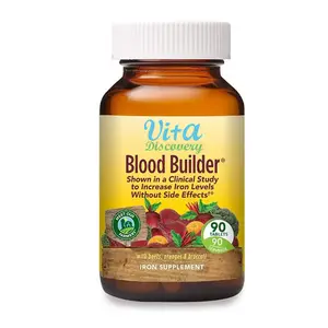 Tabletas de hierro para construir la sangre vegana, vitamina C B12, suplemento de cuidado de la salud, refuerzo de ácido fólico