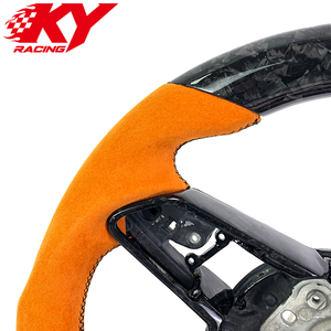 Volant sport en fibre de carbone forgée sur mesure, revêtement en suède orange, pour Audi A3 A4 A5 A6 TT TTRS C7 C8 Q3 Q5 SQ5 SQ8 RS3 RS7 R8 - Product Image 2