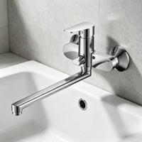 Robinet de baignoire au design minimaliste moderne avec corps en alliage de zinc et noyau en céramique, idéal pour les salles de bain d'hôtels et d'appartements