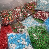 Perles de sucre comestibles, confettis, décorations pour gâteaux, fournitures pour fêtes de Thanksgiving et mariages, biscuits