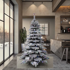 <span class=keywords><strong>Sapin</strong></span> alpin artificiel avec tronc en bois véritable et lumières LED bicolores pour la <span class=keywords><strong>d</strong></span>écoration de la maison, du bureau et des fêtes, plusieurs tailles - Product Image 6